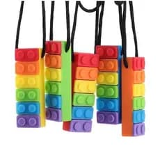 Colar Mordedor Sensorial de Silicone para Bebês/Brinquedos Educativos para Bebês/Ferramenta de Terapia de Mastigação par
