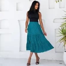 SAÍA FLORAL Três marías midi FORRADO