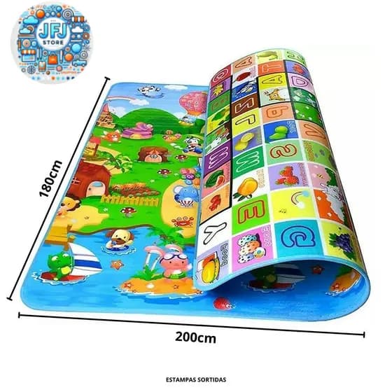 Tapete Infantil EVA Educativo Atividades Dupla Face Dobrável Impermeável Lavável Antiderrapante 180x200 150x180 120x180.