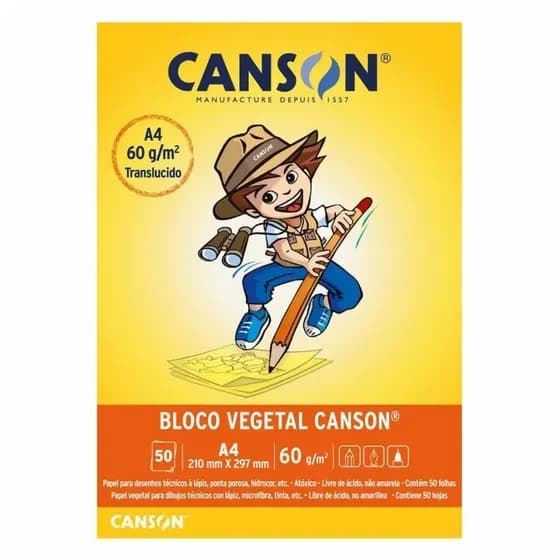 Bloco Papel Vegetal  A4 50fls – Transparência Perfeita e Envio Imediato