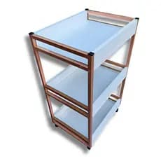 Carrinho Auxiliar Manicure Varias Cores 3 Prateleiras de MDF Branco Multiuso