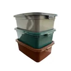 Kit 200 Potes Retangulares Plástico 700ML Tampa Trava Hermética Durável Marmita