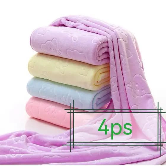 4PC Toalha De Banho Super Absorvente De Água De Secagem Rápida , Macia E Respirável Para Adultos Infantil