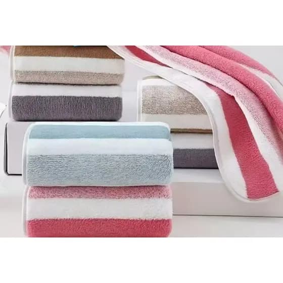 Toalha de Banho Coral de Veludo Adulto Toalha Absorvente macia Toalha Listrada 888