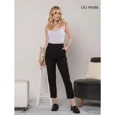 calça feminina de duas botoes  tecido linho(8012)