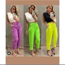 Calça Cenoura Jogger Alfaiataria Feminina Barra Com Ziper(8015)