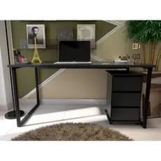 Mesa Escrivaninha Compacta Escritório/ Carrinho Auxiliar 3 Gavetas