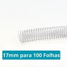 Espiral 17mm Branco para 100 Folhas para Encadernação Tamanho Ofício  - 10, 20, 30, 40 ou 50 unidades