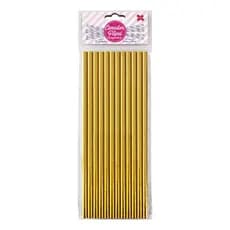 Canudo de Papel Metalizado Dourado 6mmx200mm - 4366 - 12, 24, 36, 48 ou 60 unidades