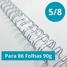 Wire-o Espiral 5/8" Branco Passo 2x1 23 anéis - 2, 4, 6, 8 ou 10 unidades