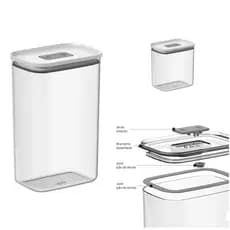 KIT ou Unidade Pote Hermético Retangular Duo Lock 1, 1,5 e 2,3 litros marca OU