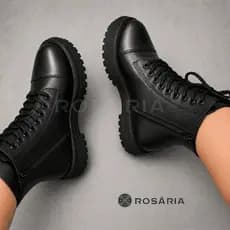 Bota Coturno Feminino Com Ziper Tratorada Blogueira Cano Curto Confortável