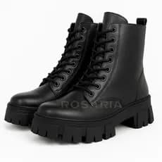 Bota Coturno Feminino Legítimo Tratorada Zipér Blogueira Cano Medio Confortável