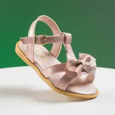 Sandália Infantil Menina Tiras Confortável Criança Delicada 20 a 27 Original Laço Glitter Benne Kids