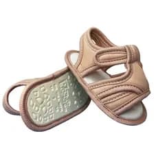Sandália Bebê Menina Recém Nascido Tecido Macia e Confortável Benne Kids Original Rosê Promoção