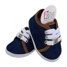 Tênis Bebê Recém Nascido Leve e Confortável Marinho Jeans Benne Kids Promoção