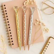 Caneta Diamante Pirâmide Kawaii papelaria Fofa - Caneta Cristal Pedra Brilhante Diamante em metal