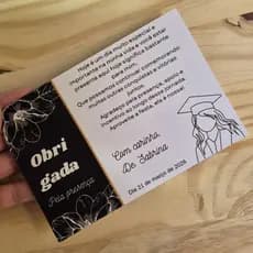 Cartão de Agradecimento Personalizado 10x15cm, Formatura