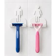 Kit 2 suporte Gillette Parede fita 3M Porta Barbeador Sem Furo Kit Organizador Banheiro