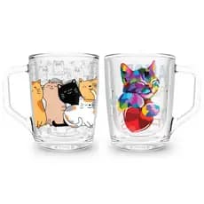 Kit 2 Xícaras de Gatos/Gatinhos 60ml resistente