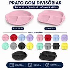 Prato infantil com Divisórias Bandeja de Refeição Resistente Livre de BPA