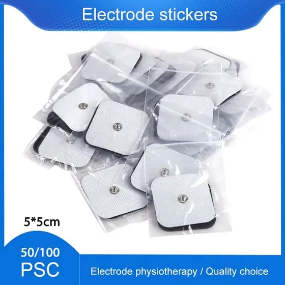 Remendo Da Almofada Do Eletrodo Para A Máquina Elétrica Terapia Digital Acupuntura Das Dezenas 5 * 5cm Botão Auto Adesiv