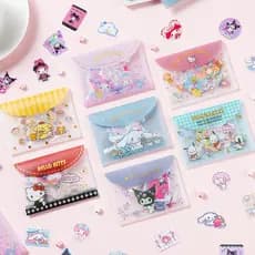 Sanrio Adesivos Kuromi Hello Kitty Pochacco Melody Canela Purin Adesivos de desenho animado bonitos
