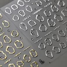 [Meow.Sensei] Autocolante de Manicure Tomoni Crystal Diamond Manicure Sticker Retro Nail Sticker estilo japonês Gilding Shape 3030