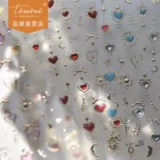 [Meow.Sensei]tomoni crumbrando cristal adesivos de manicure ins pequeno livro vermelho estoura capa de telefone celular infantil unha adesivos de borboleta estrela lua