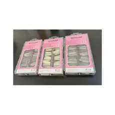 Kit 100 Unhas Com 10 Modelos Diferentes Unhas Falsas Longas Extendidas Unhas Transparente/Bege