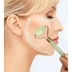 Rolo de Jade para Massagem Facial com Gua Sha - Prevenção do Envelhecimento e Relaxamento