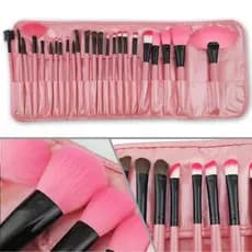 Kit 24 Peças Conjunto De Pincéis De Maquiagem Para Pó Sombra Delineador Lábios com estojo