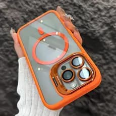 Magnética Capa Para iPhone 16 14 15 Pro Max 11 12 13 PC Protetora Case De Celular+Lente Da Câmera+Suporte De Telefone