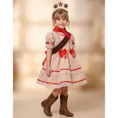 Fantasia Infantil Festa Junina Maria Bonita Vestido Cangaceira São João Menina 1 ao 10