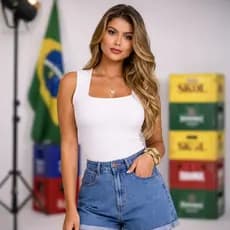 Body Feminino Regata Modelador Afina Cintura Alta Compressão Decote Quadrado M ao G3