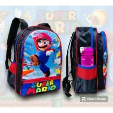 mochila infantil escolar menino grande super mario