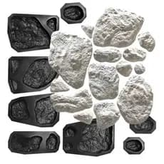 4 Formas de Pedra Moledo com 10 cavidades Moldes de Pedra  em ABS 1 mm
