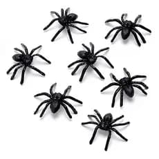 Kit C/12 Mini Aranha Plástica Decoração Festa de Halloween