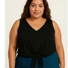 Blusa regata feminina plus size de amarração na frente blusa feminina regata com decote em V tendência