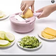 Kit Ralador e Fatiador de Vegetais Multifuncional 12 Peças - Sortida