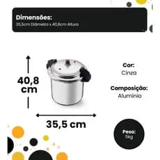 🔥Panela de Pressão com Fechamento Externo 24 Litros Feijão Mocotó Dobradinha⚡