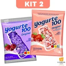 Bala Mastigavel Yogurte 100 Kit 2 Pacotes 500g com 100 unidades cada - Dori