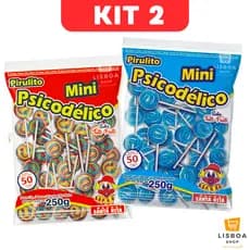 Pirulito Psicodélico Colorido Mini Kit 2 Pacotes C/50un cada - Santa Rita