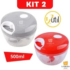 Triturador De Alimentos Manual Kit 2 Processador de Alimentos Alho 500ml - 123Útil