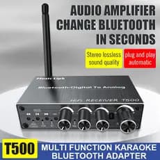 Receptor Bluetooth 5.3 Adaptador De Áudio Sem Fio Suporte Do USB Amplificador De Disco Microfone Conversor De Alto-Falantes Para PC De TV Com Controle Remoto