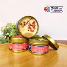 Vela Perfumada Decorativa | Aromática em Lata Dourada | Estilo Natalino | Relaxante e Cheirosa