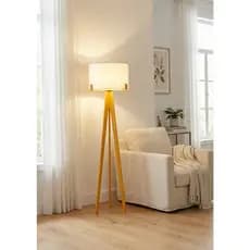 Luminária Abajur de Chão em Madeira Minimalista Áustria Iluminação para Casa Sala Quarto Com Cupula