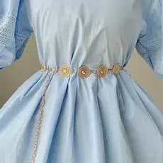 Moda Cinto De Moeda Das Mulheres Vestido De Ouro Prata Estilo Cinto De Metal Cinto