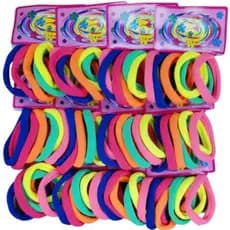 Kit 72 Elásticos de Cabelo Colorido/Xuxinha/Rabicó/Meia/Feminino/Infantil
