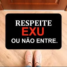 Tapete de Porta de Entrada Antiderrapante Respeite Exu (tap 202)